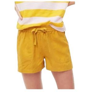 J. CREW Linen Blend Seaside Shorts Golden Yellow Elastic Waist 3" inseam Size XS